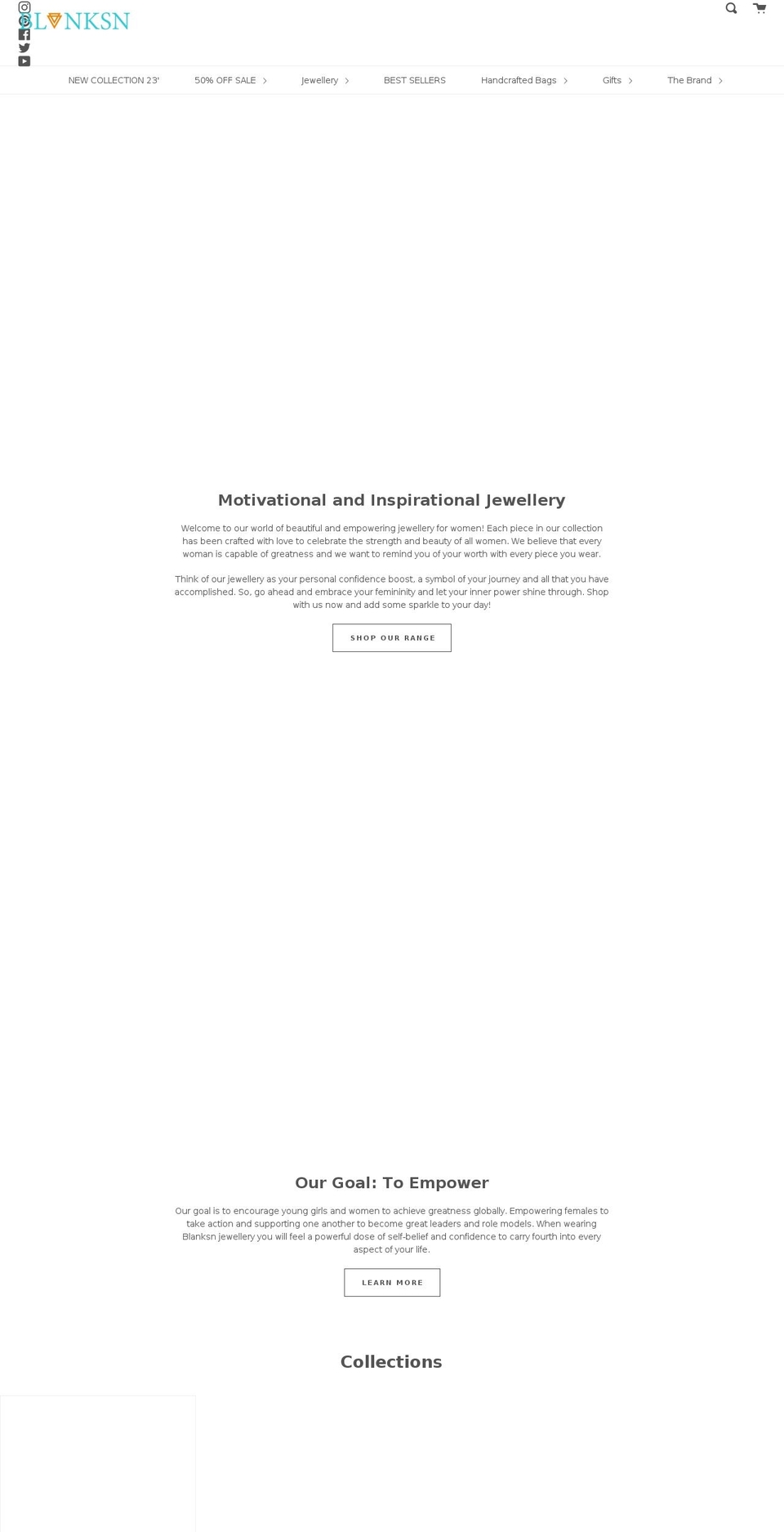blanksn.com shopify website screenshot
