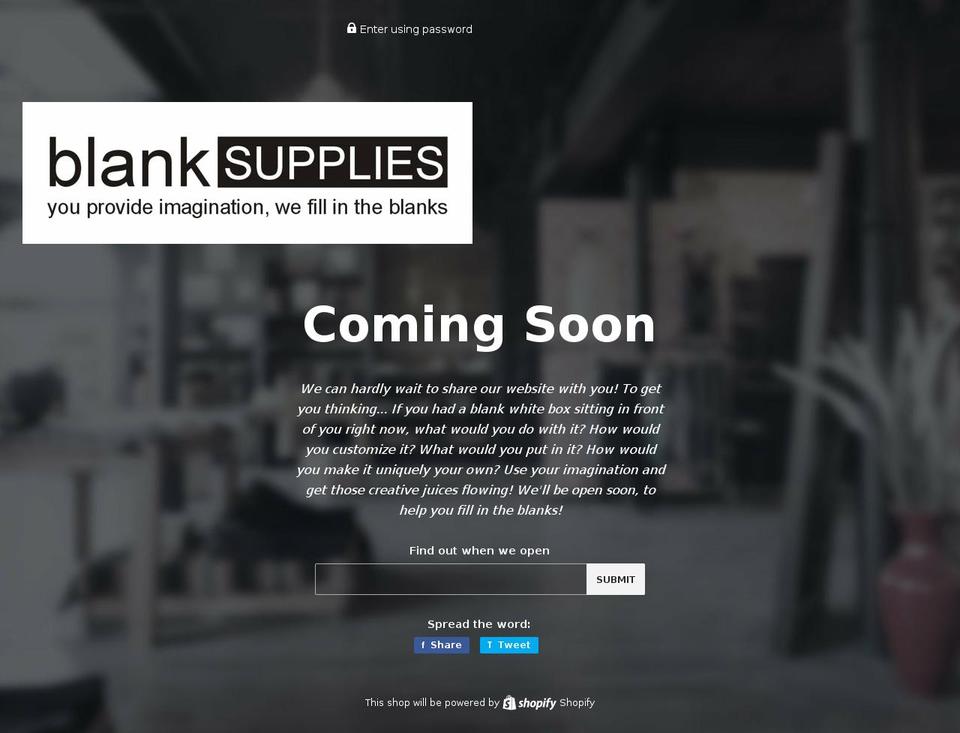 blanksupplies.com shopify website screenshot
