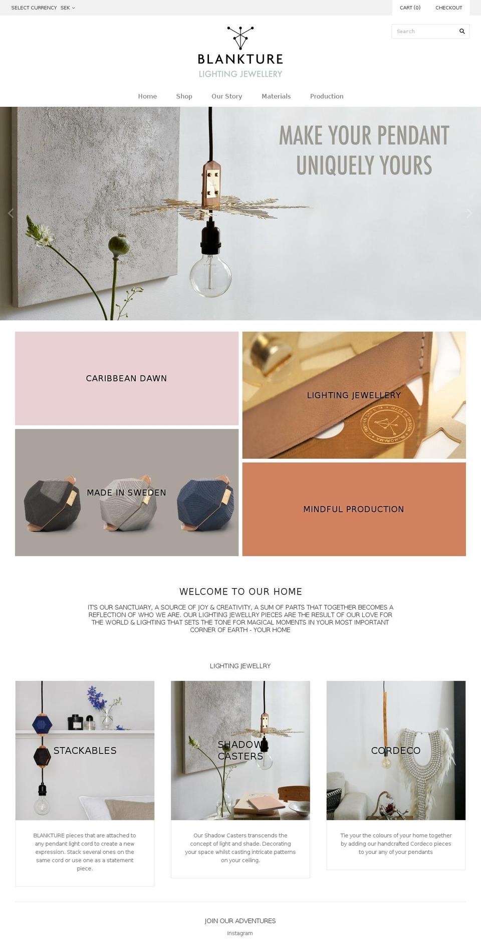 blankture.com — Shopify storefront screenshot