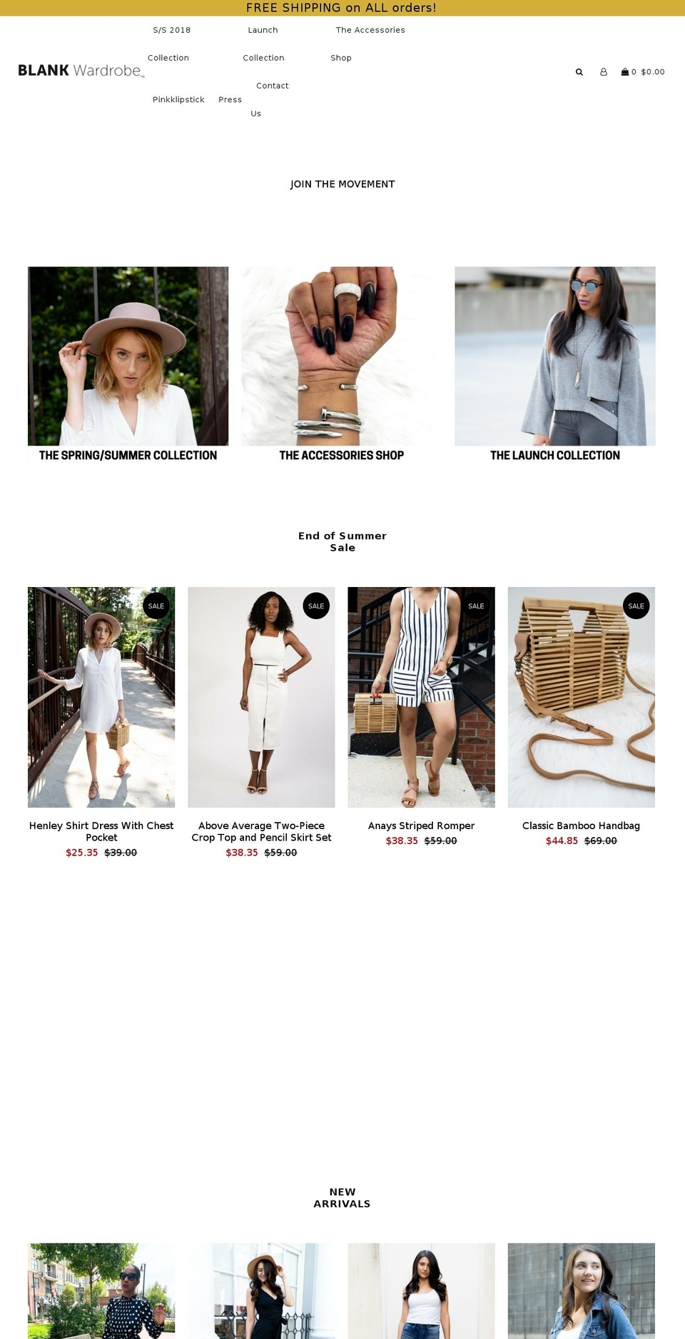 blankwardrobe.com shopify website screenshot