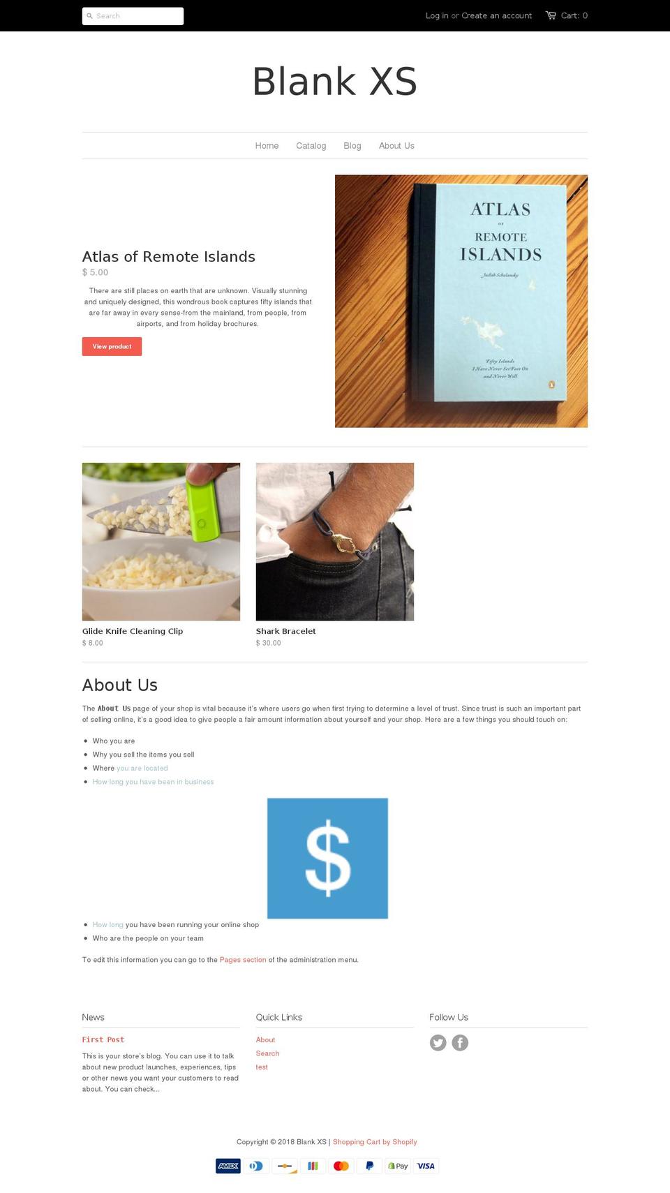 blankxsshop.com — Shopify storefront screenshot
