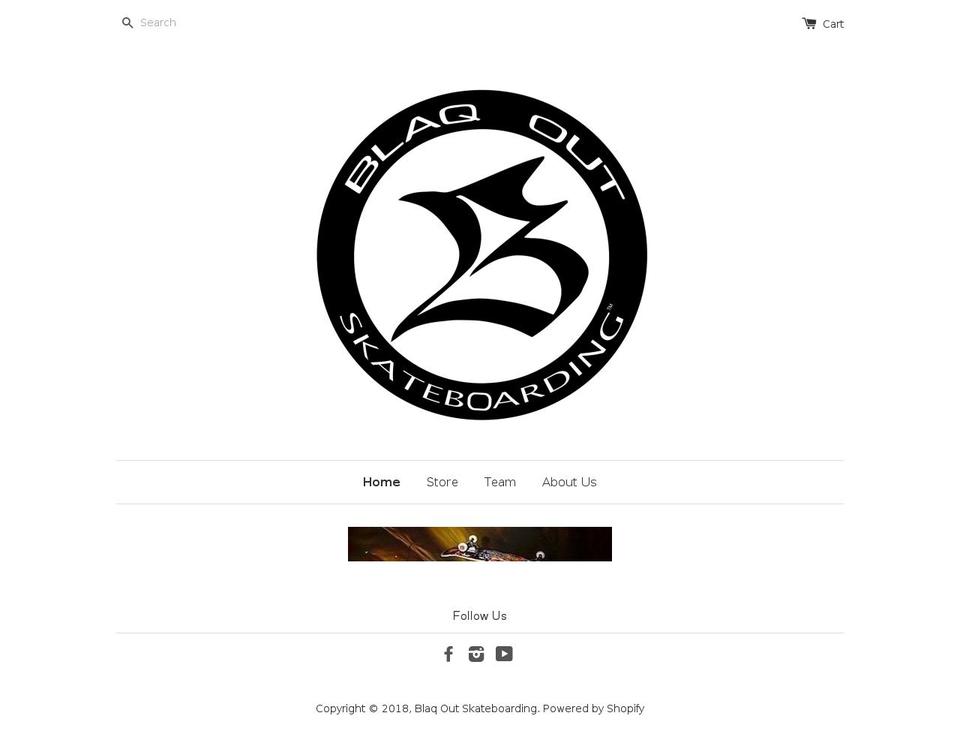 blaqoutskateboarding.com — Shopify storefront screenshot