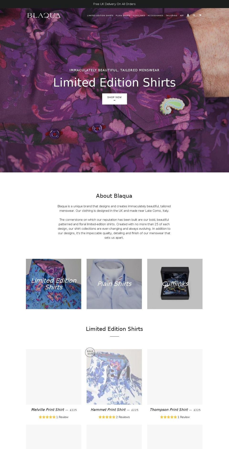 blaqua.net shopify website screenshot