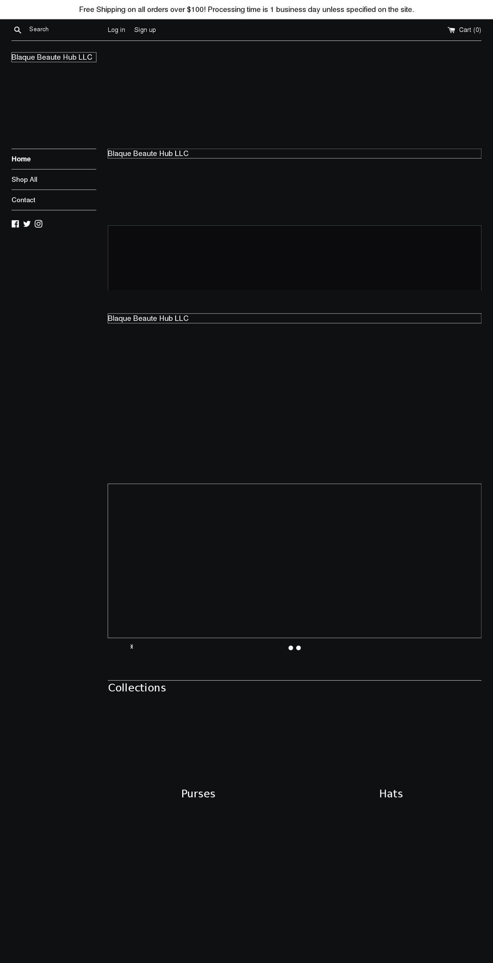 blaquebeautehub.com shopify website screenshot