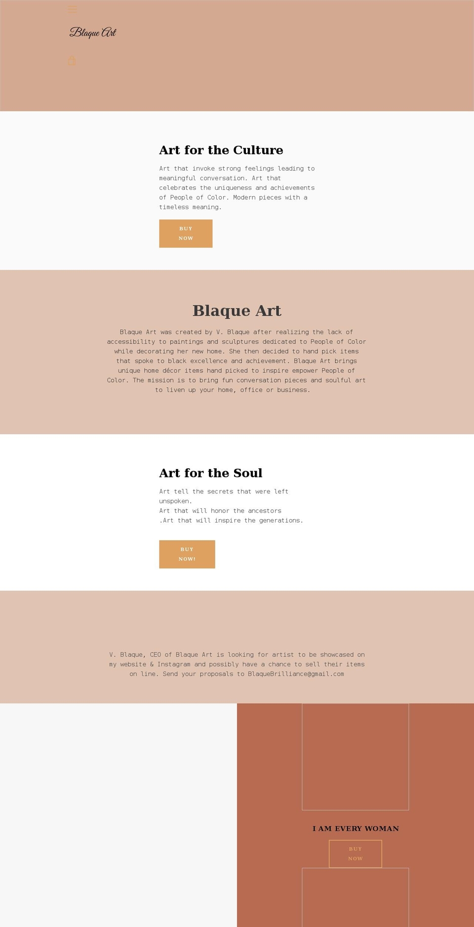 blaquebrilliance.com shopify website screenshot
