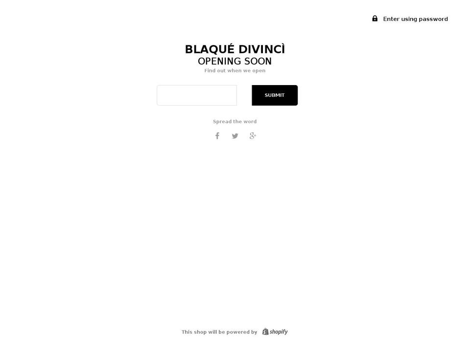 blaquedivinci.com — Shopify storefront screenshot