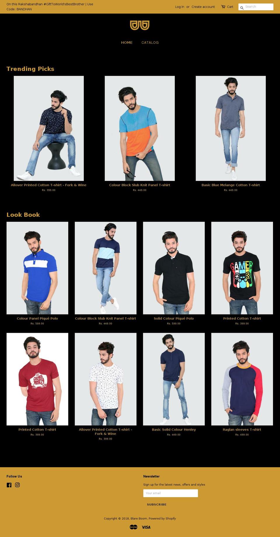 blareboom.com shopify website screenshot