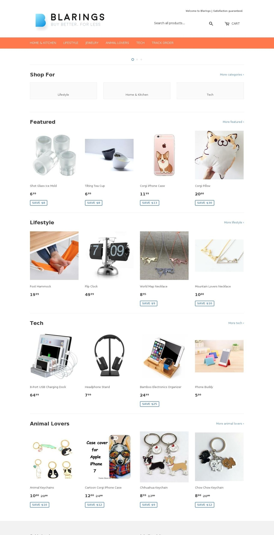 blarings.com shopify website screenshot