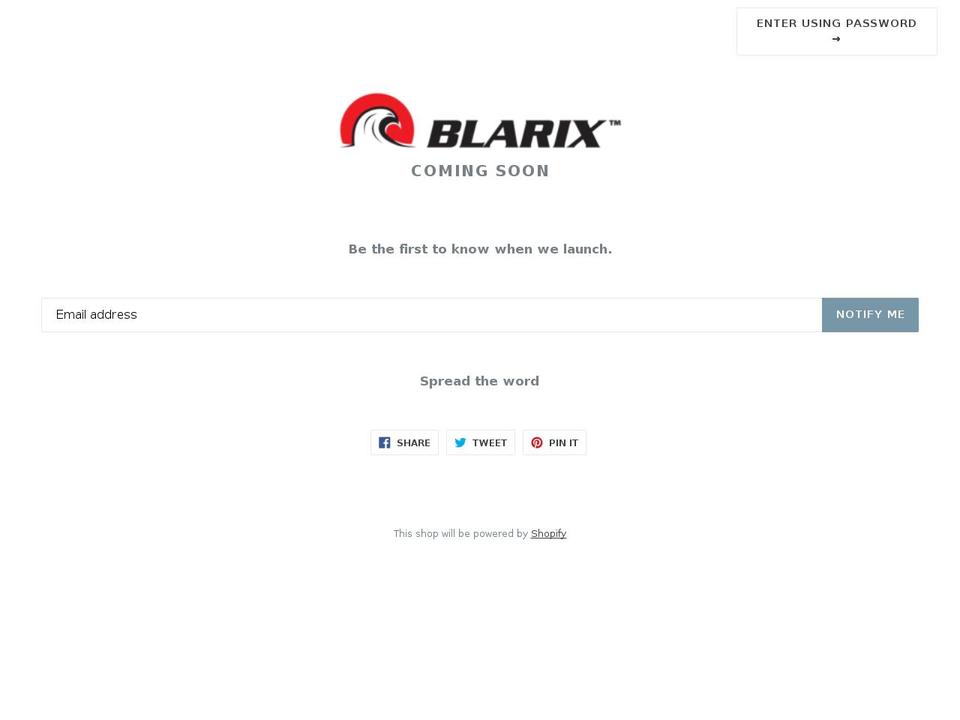 blarix.com shopify website screenshot