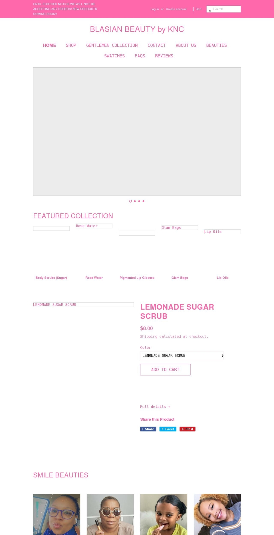 blasianbeautybyknc.com shopify website screenshot