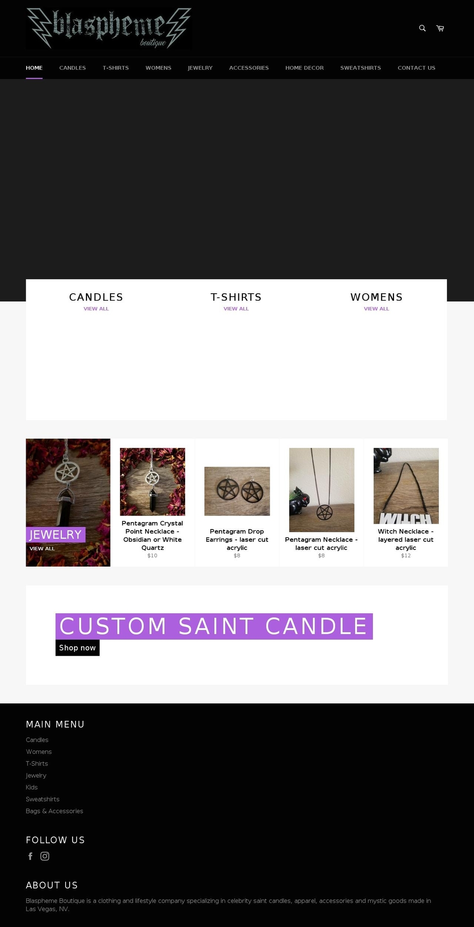 blasphemeboutique.com — Shopify storefront screenshot