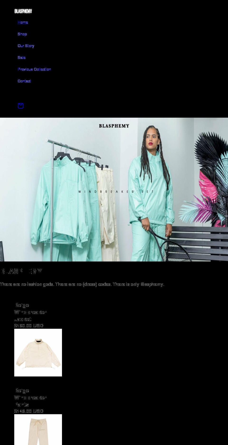 blasphemynyc.com shopify website screenshot