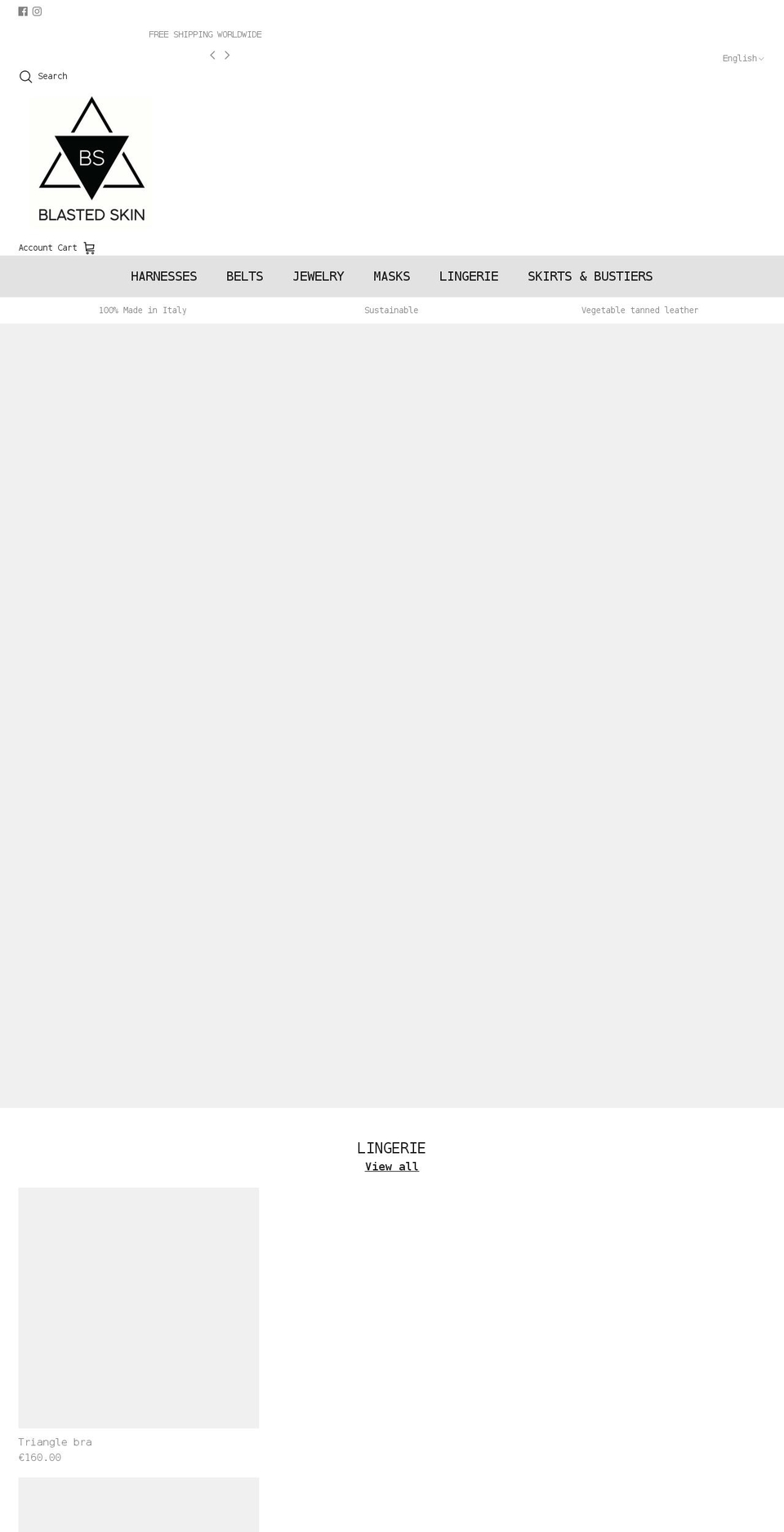 blastedskin.com — Shopify storefront screenshot