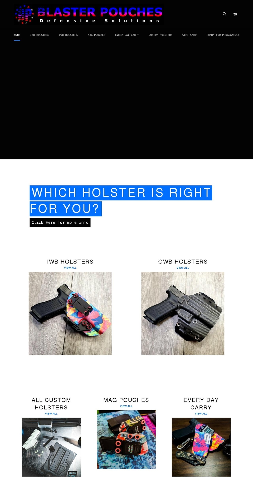 blasterpouches.com shopify website screenshot