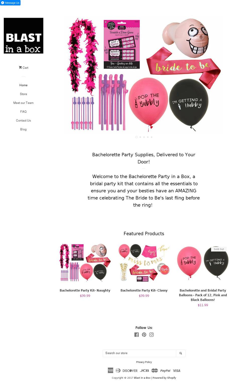 blastinabox.com shopify website screenshot