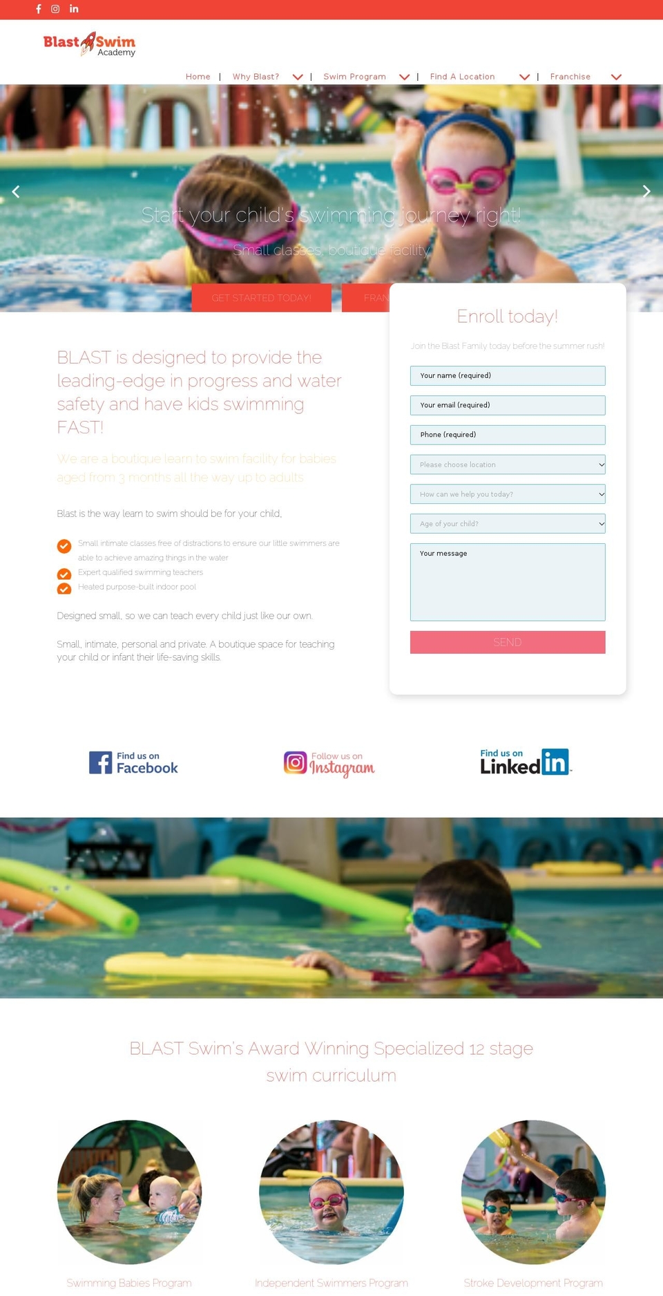 blastswim.com shopify website screenshot