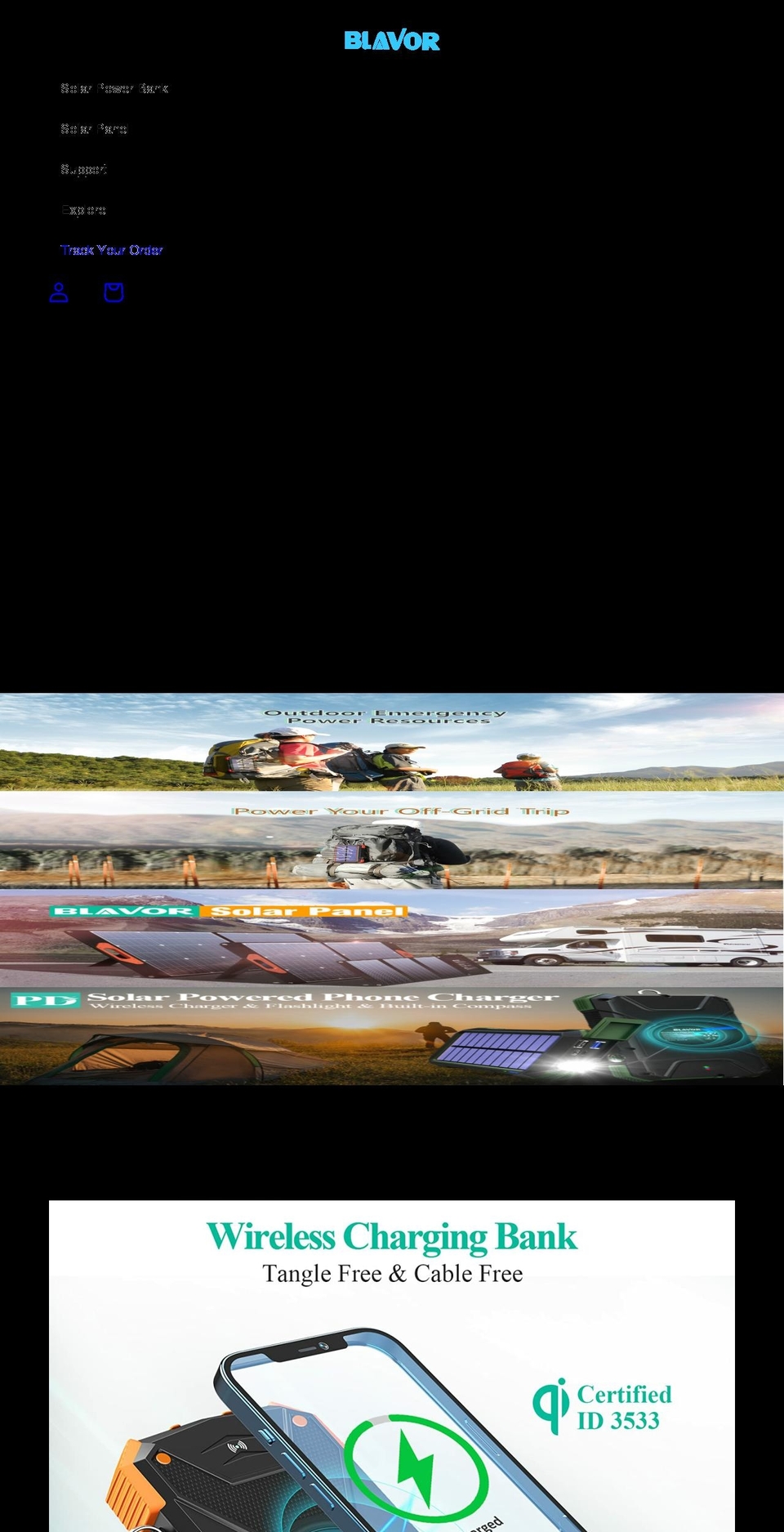 blavorpowerbank.com shopify website screenshot