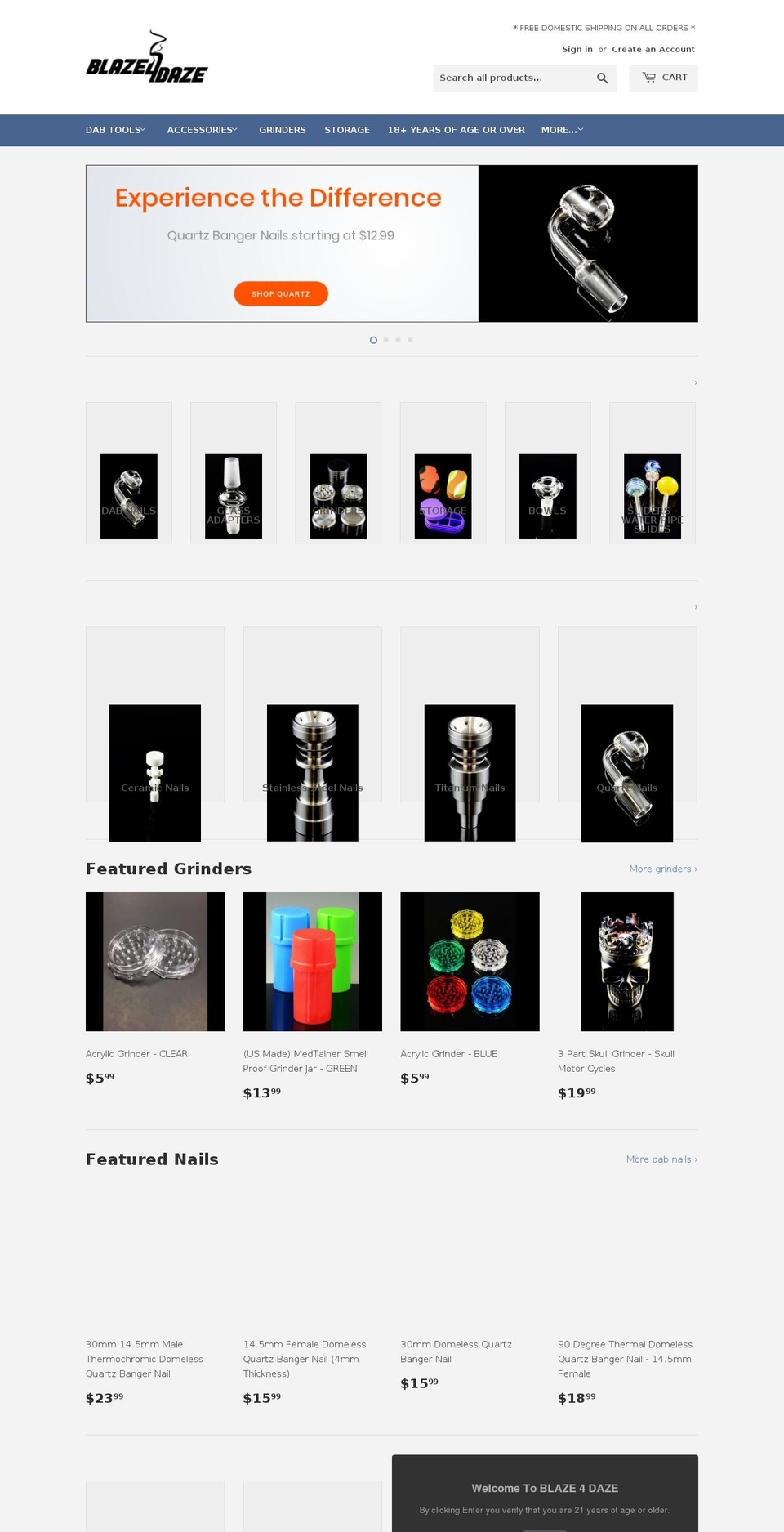 blaze4daze.com shopify website screenshot