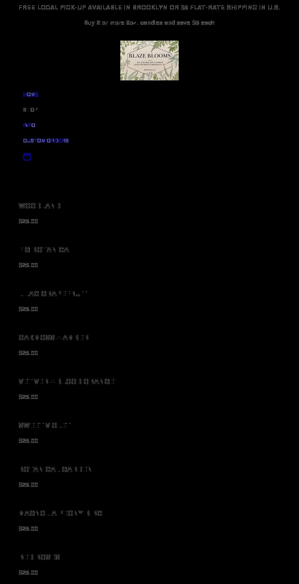 blazeblooms.com shopify website screenshot