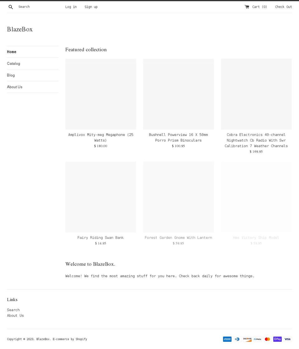 blazebox.com shopify website screenshot