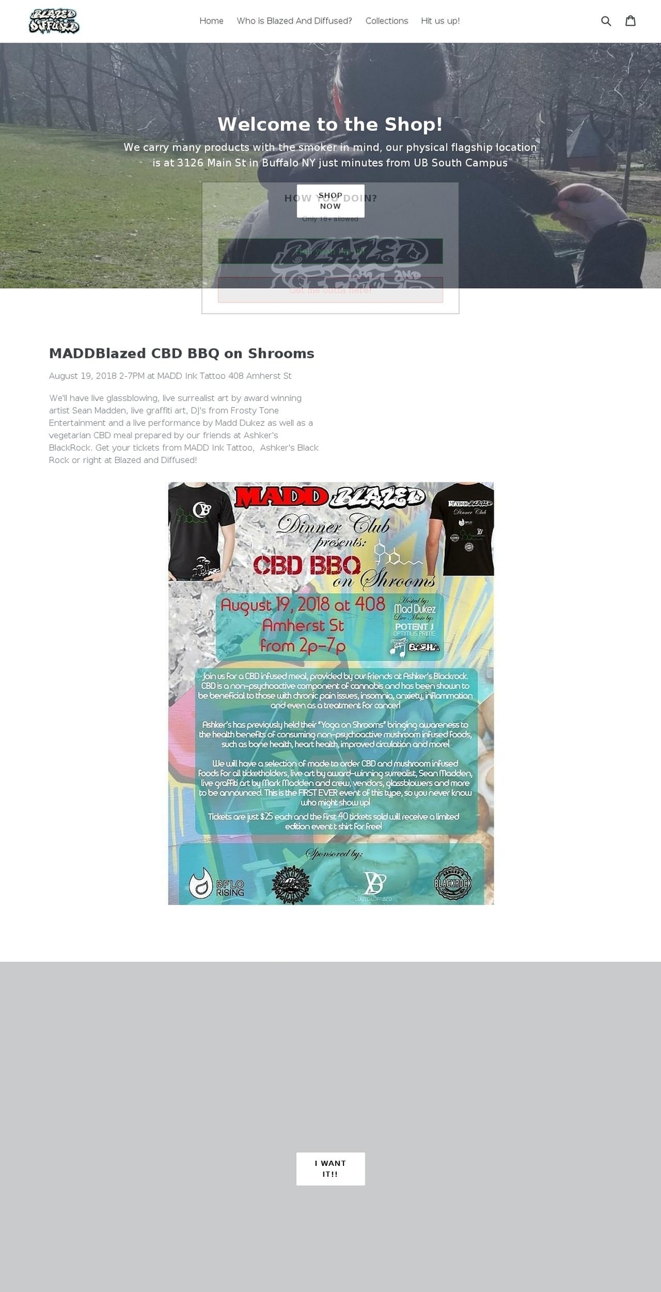blazedanddiffused.com — Shopify storefront screenshot