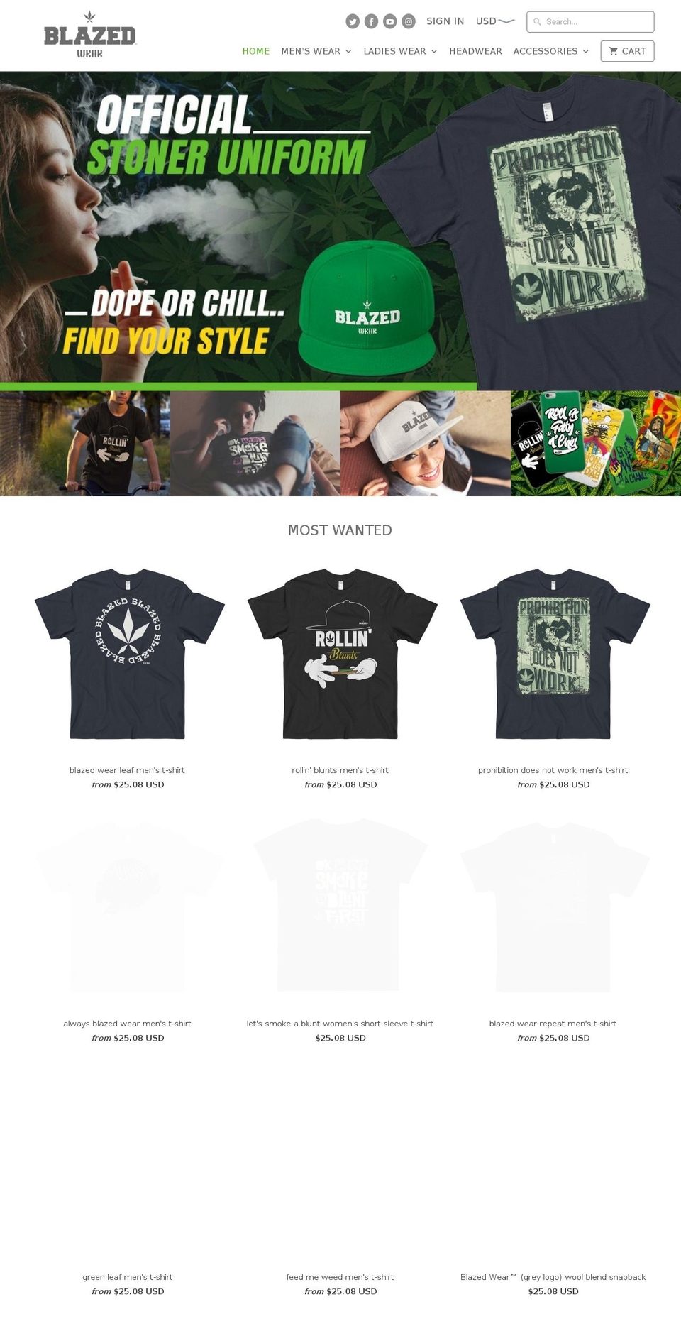 blazedwear.com shopify website screenshot