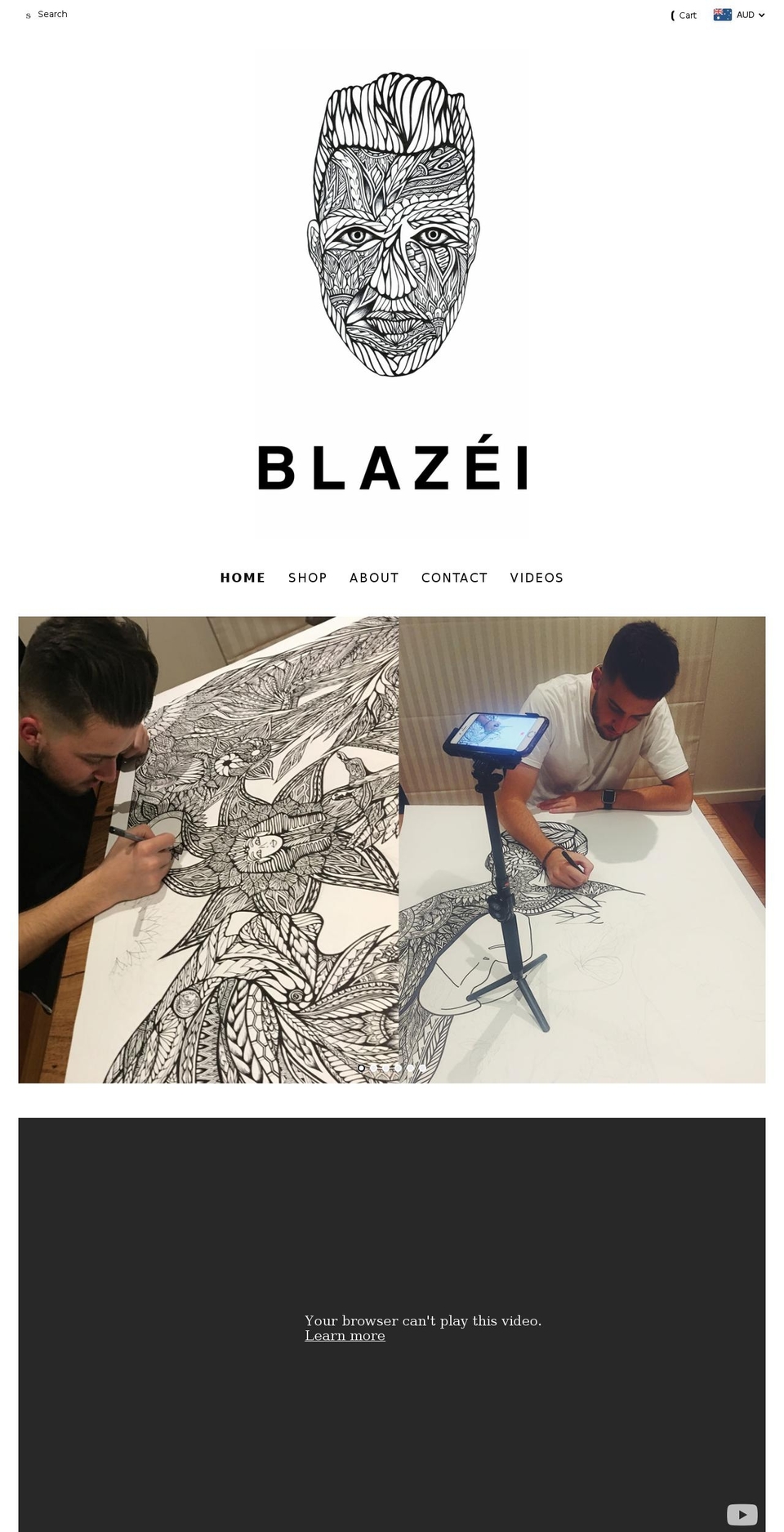 blazeiart.com — Shopify storefront screenshot