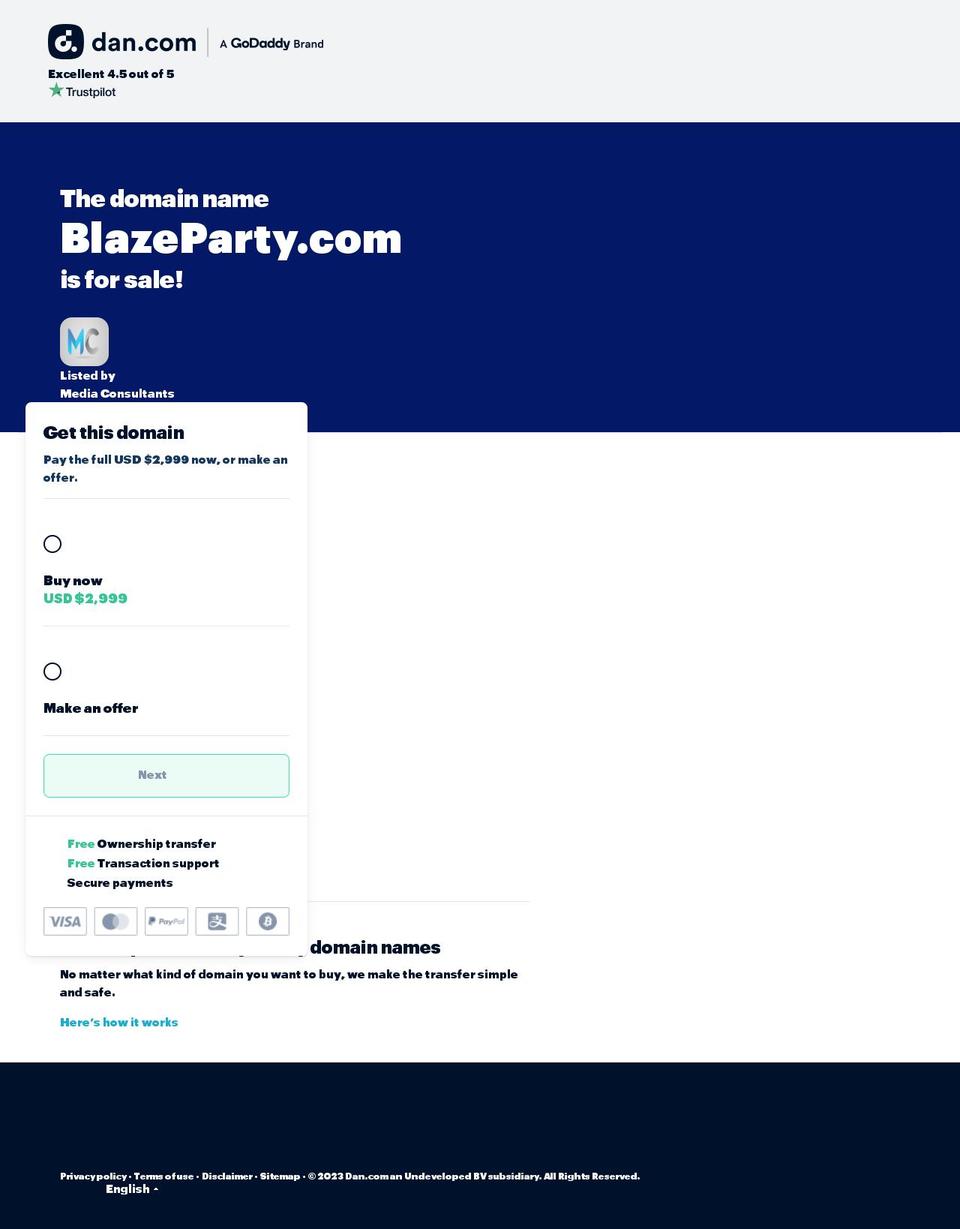 blazeparty.com — Shopify storefront screenshot