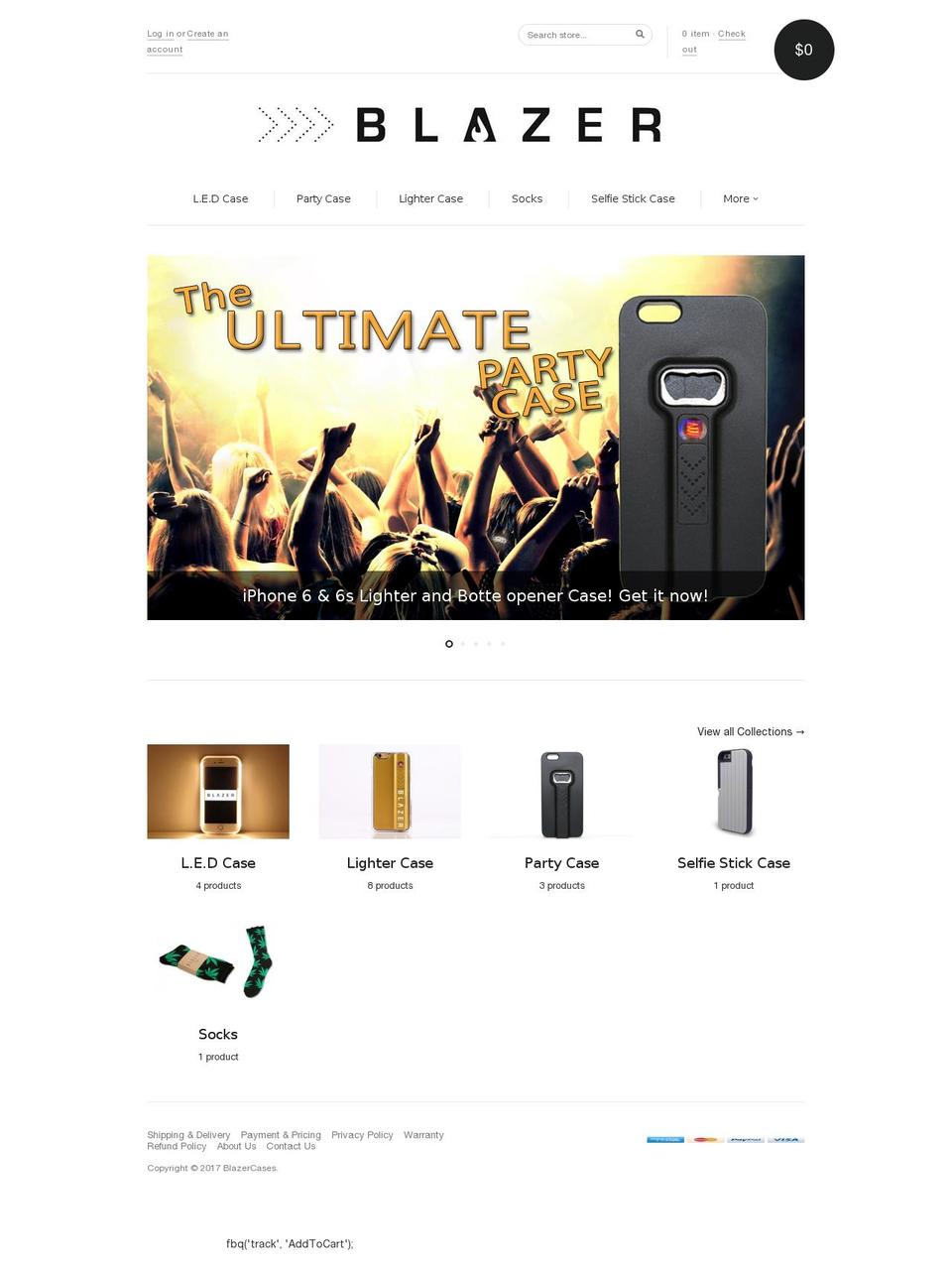 blazercase.com shopify website screenshot