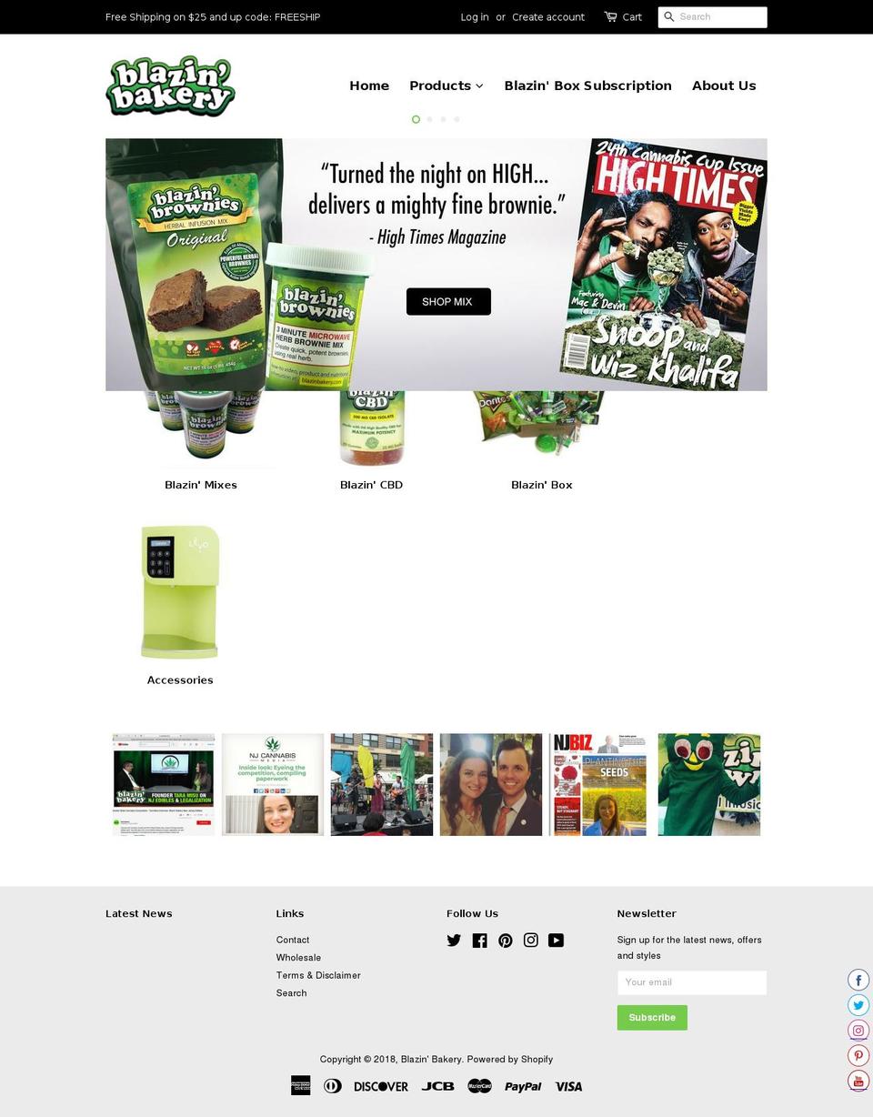 blazinbakery.com shopify website screenshot