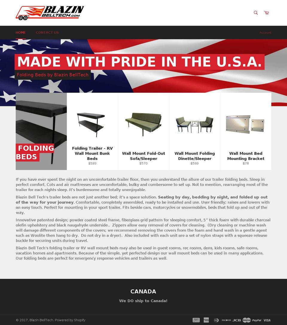 blazinbelltech.com shopify website screenshot