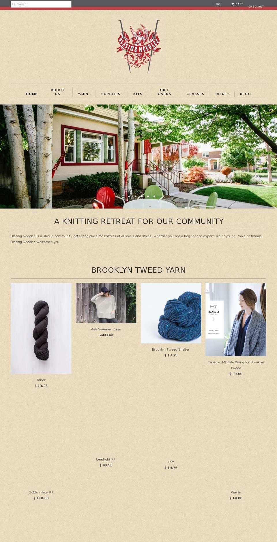 blazing-needles.net shopify website screenshot