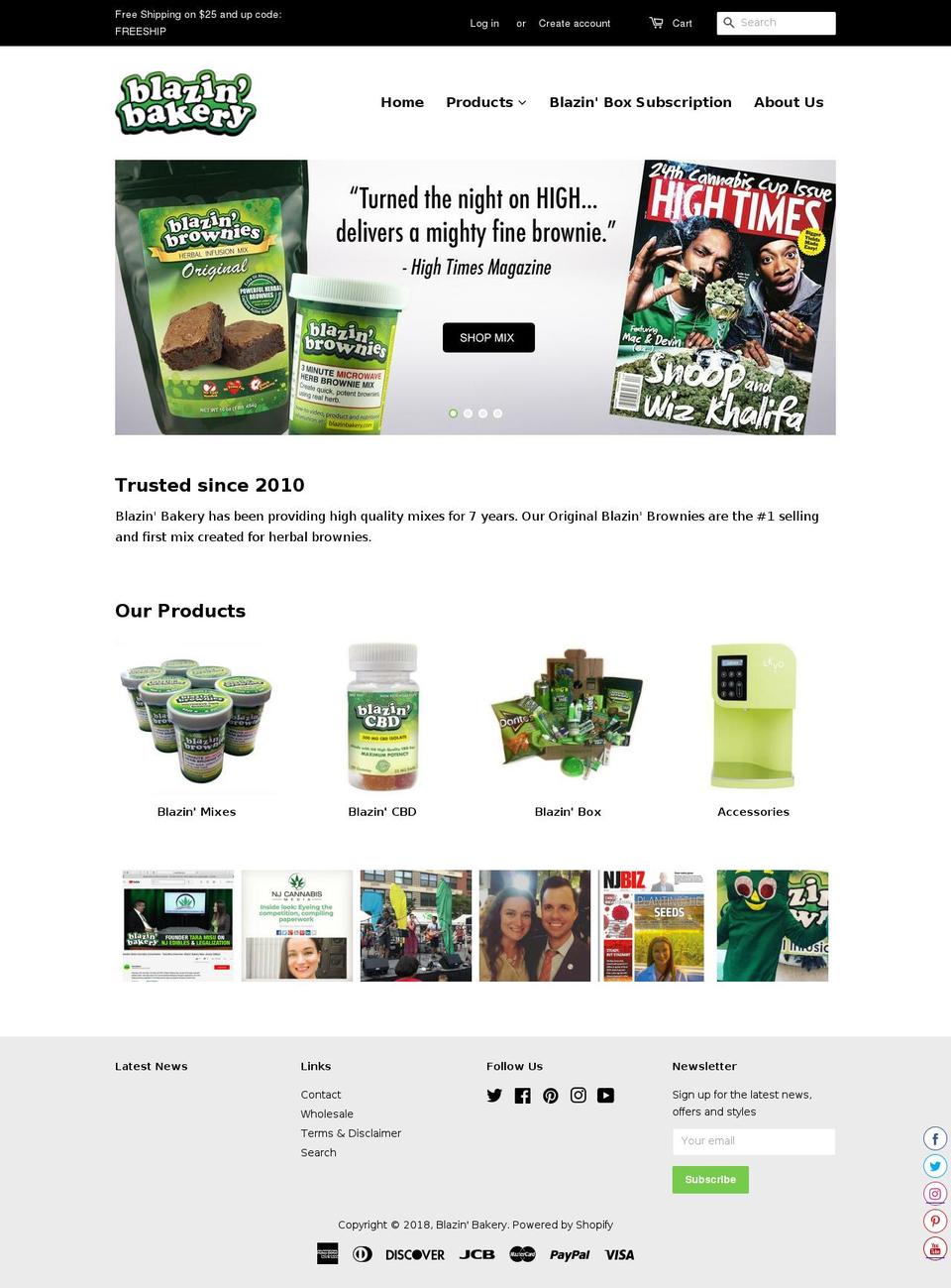 blazingbakery.com — Shopify storefront screenshot