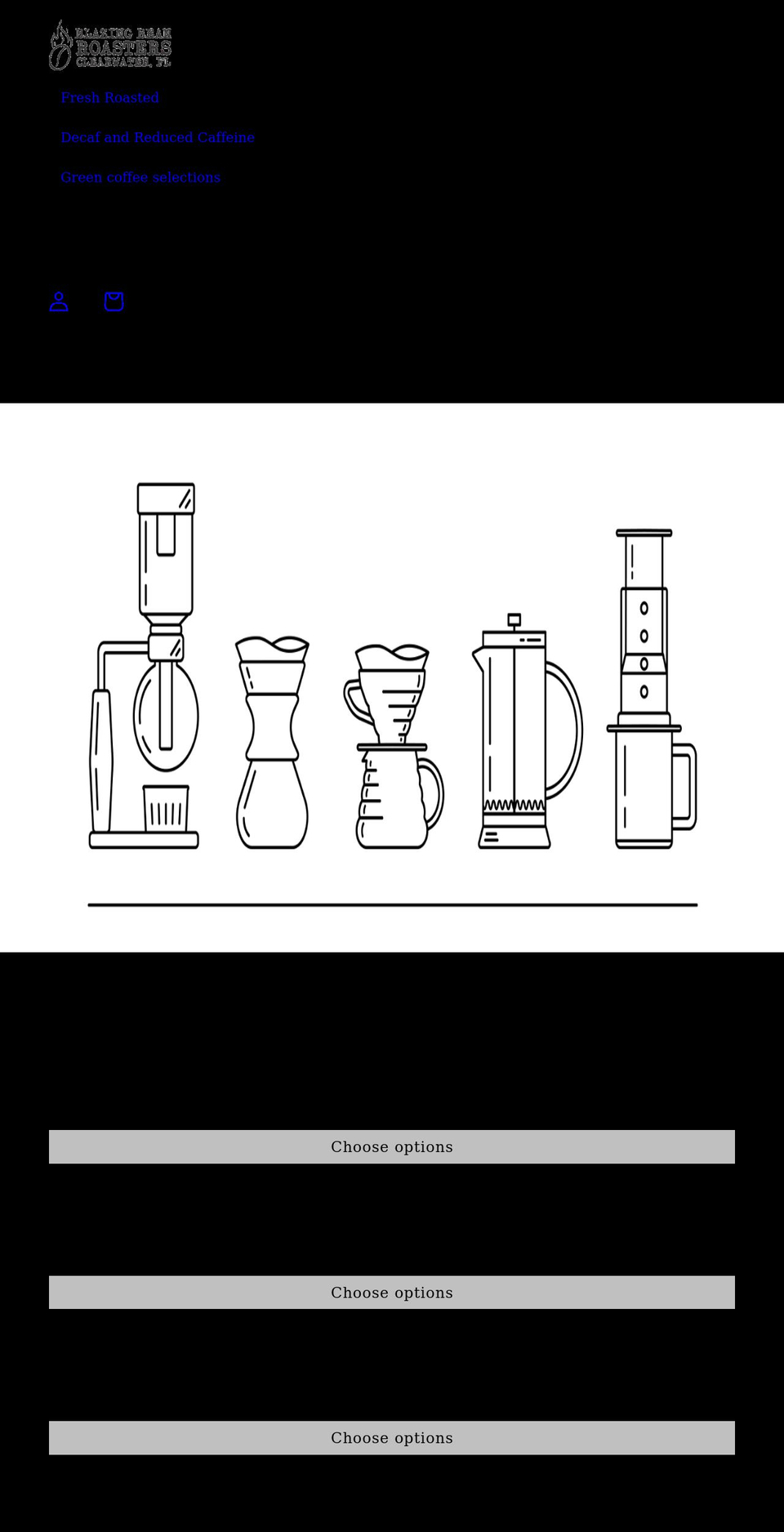 blazingbean.com shopify website screenshot