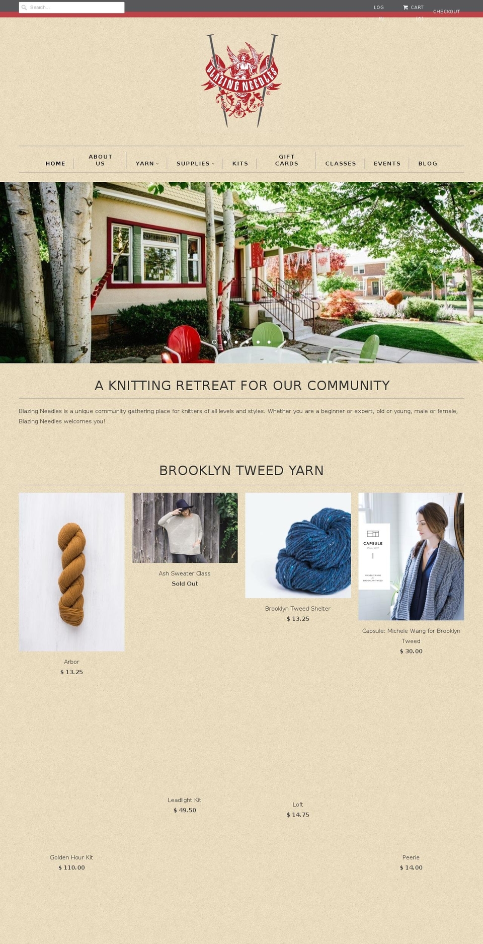 blazingneedlesyarn.com — Shopify storefront screenshot