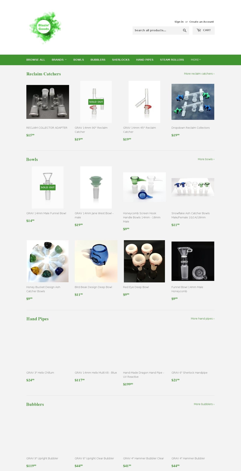 blazingoods.com — Shopify storefront screenshot