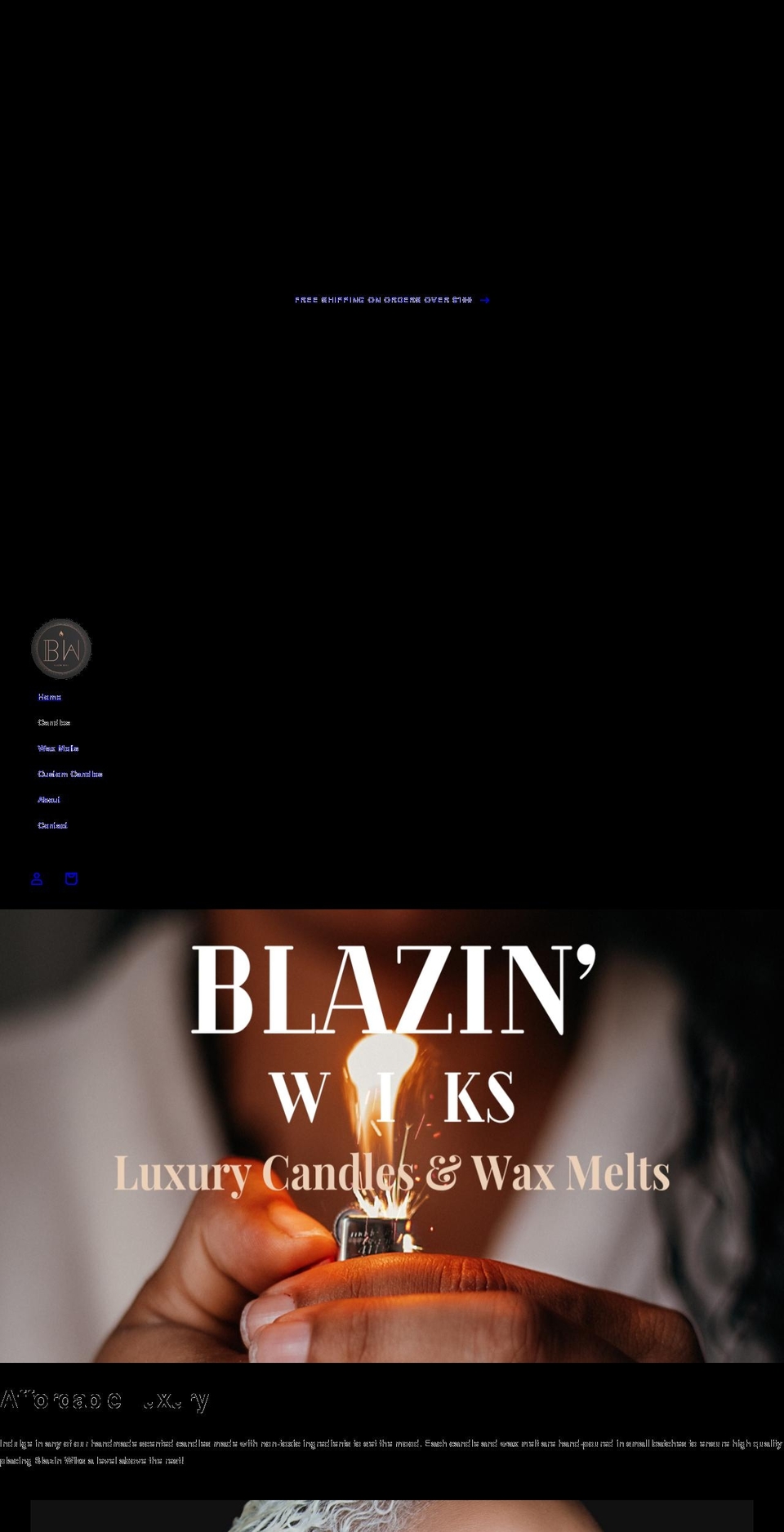 blazinwiks.com shopify website screenshot