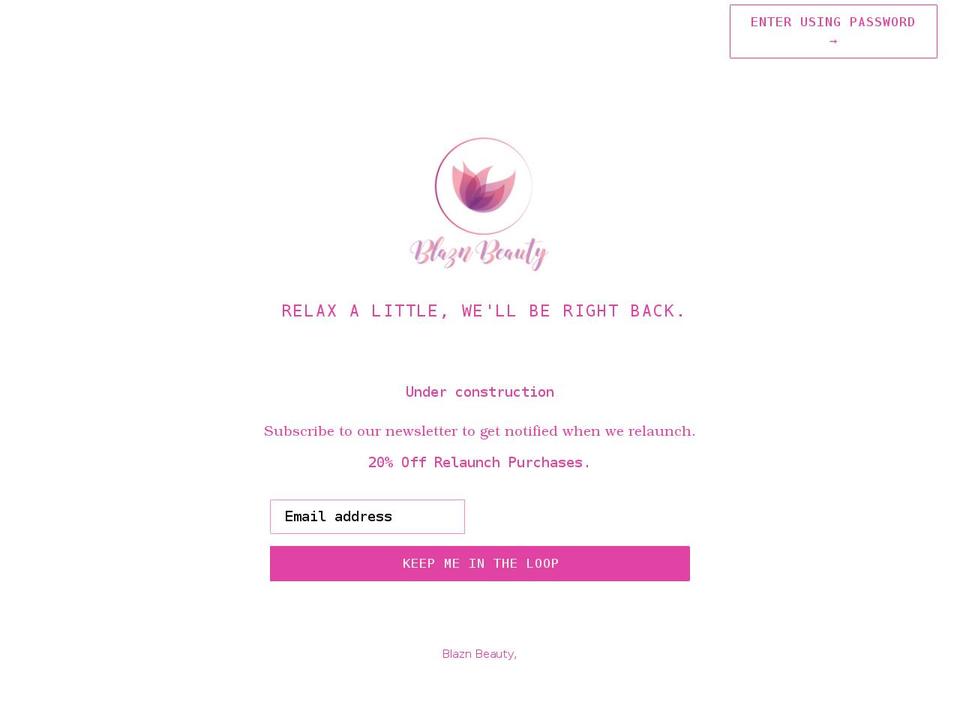 blaznbeauty.com shopify website screenshot