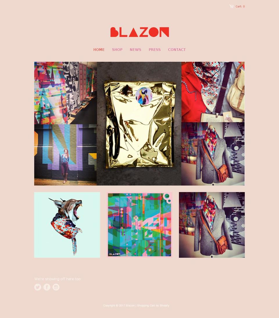 blazonstore.com shopify website screenshot