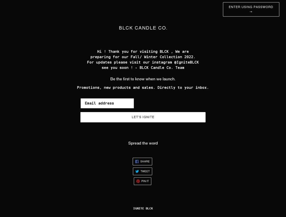 blckcandleco.com shopify website screenshot