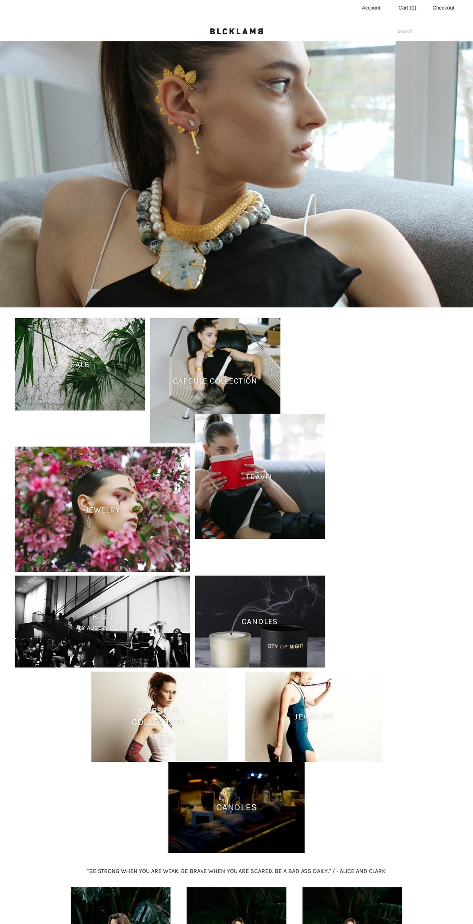 blcklamb.com shopify website screenshot