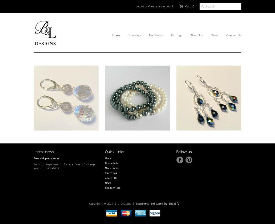 bldesigns.ca shopify website screenshot