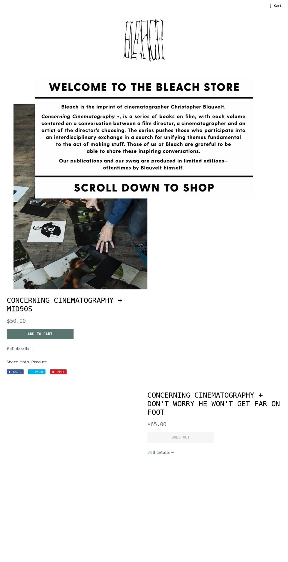 bleach-books.com shopify website screenshot