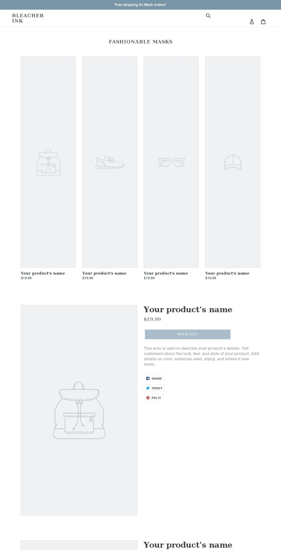 bleacherink.com shopify website screenshot
