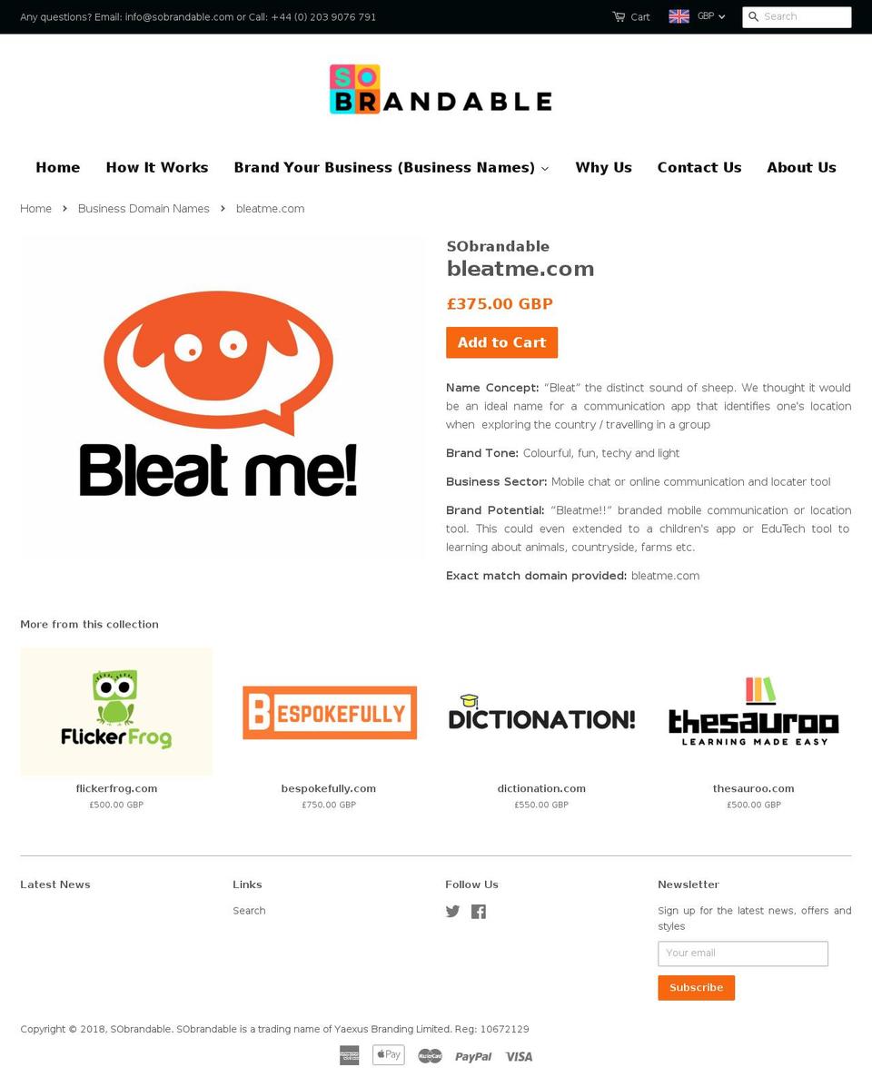 bleatme.com — Shopify storefront screenshot