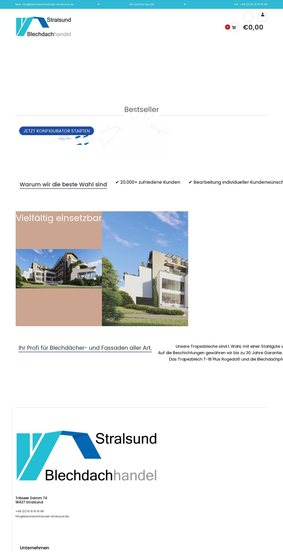 blechdachhandel-stralsund.de shopify website screenshot