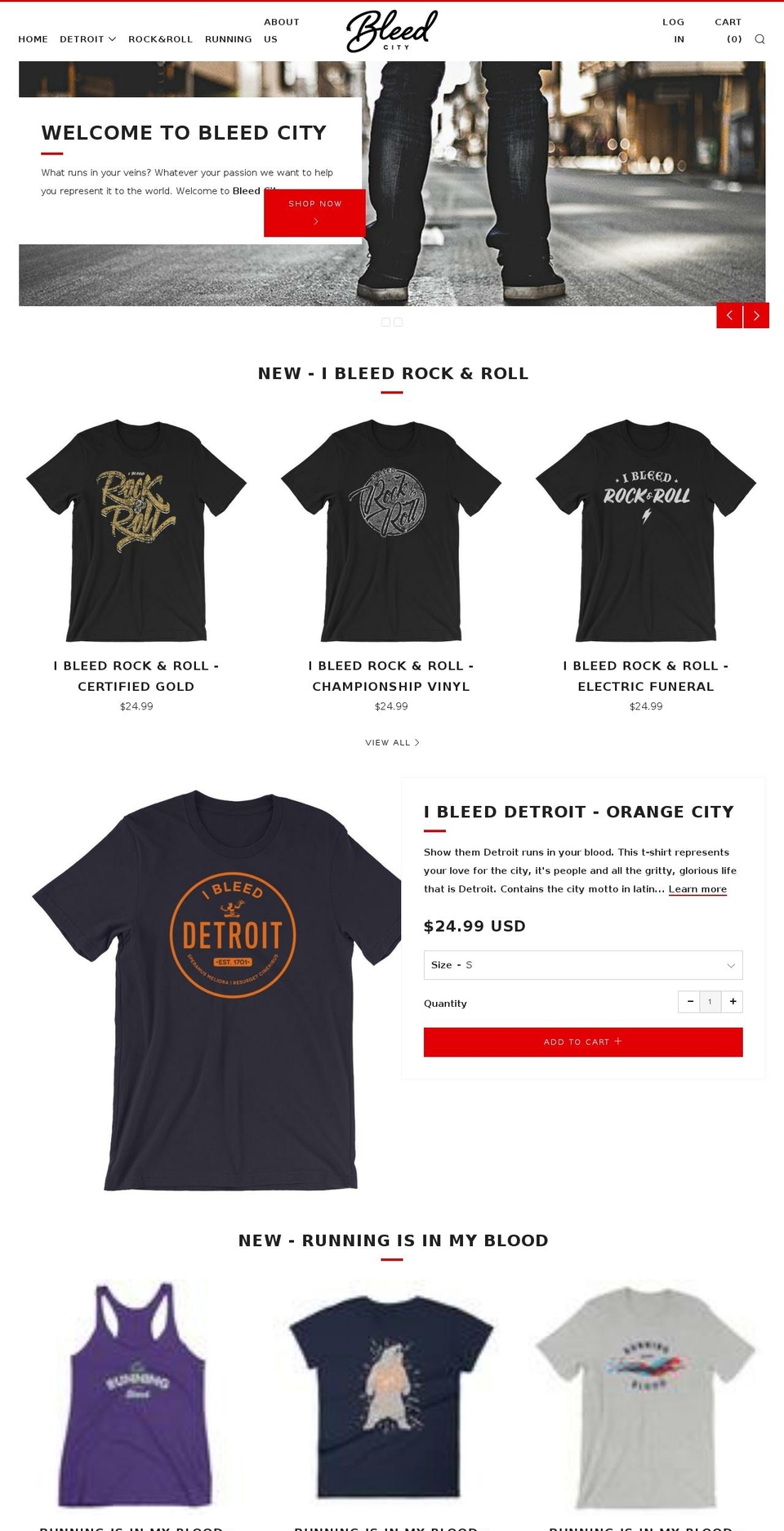 bleedcity.com — Shopify storefront screenshot