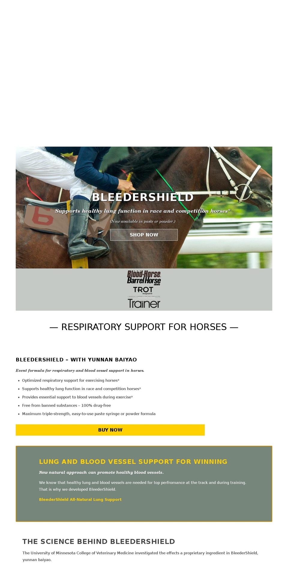 bleedershield.com — Shopify storefront screenshot