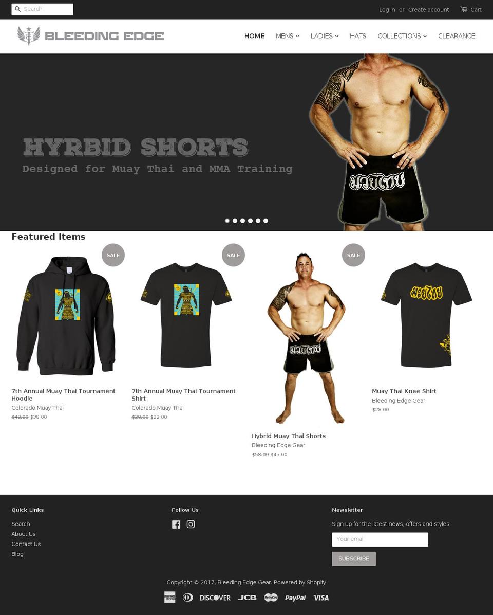 bleedingedgegear.com shopify website screenshot