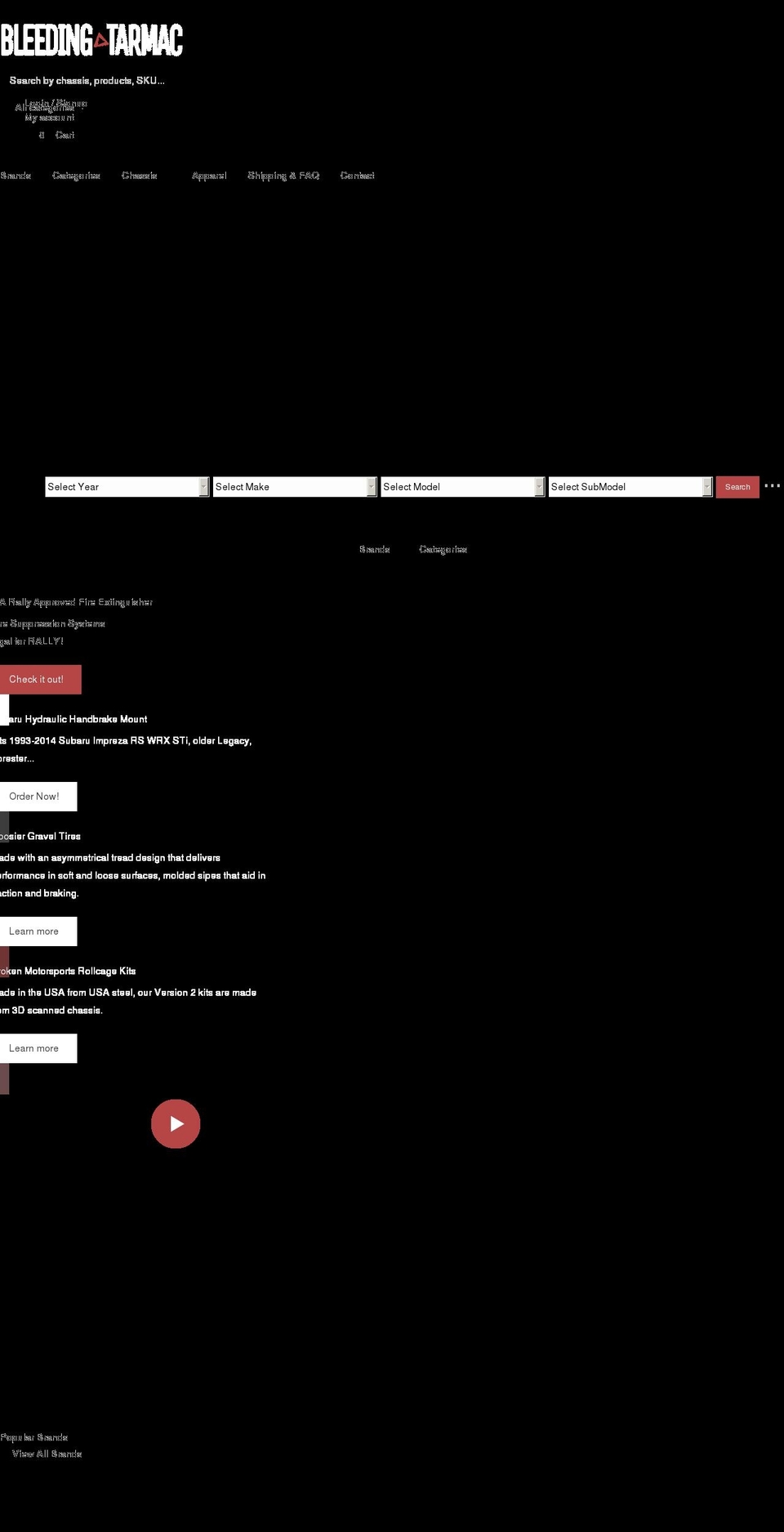 bleedingtarmac.com — Shopify storefront screenshot